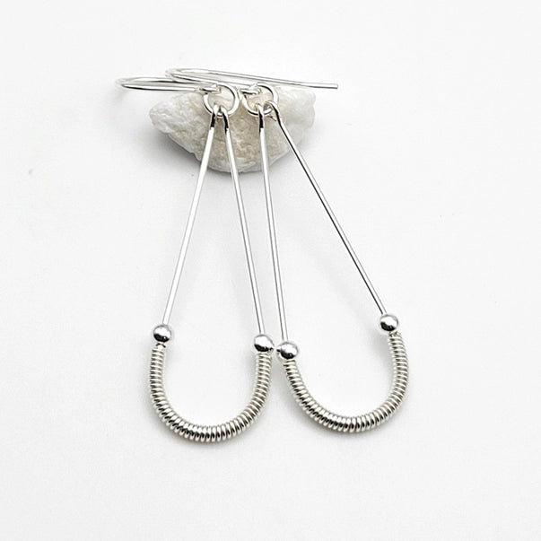 Silver & Silver Coil Hoop Earrings