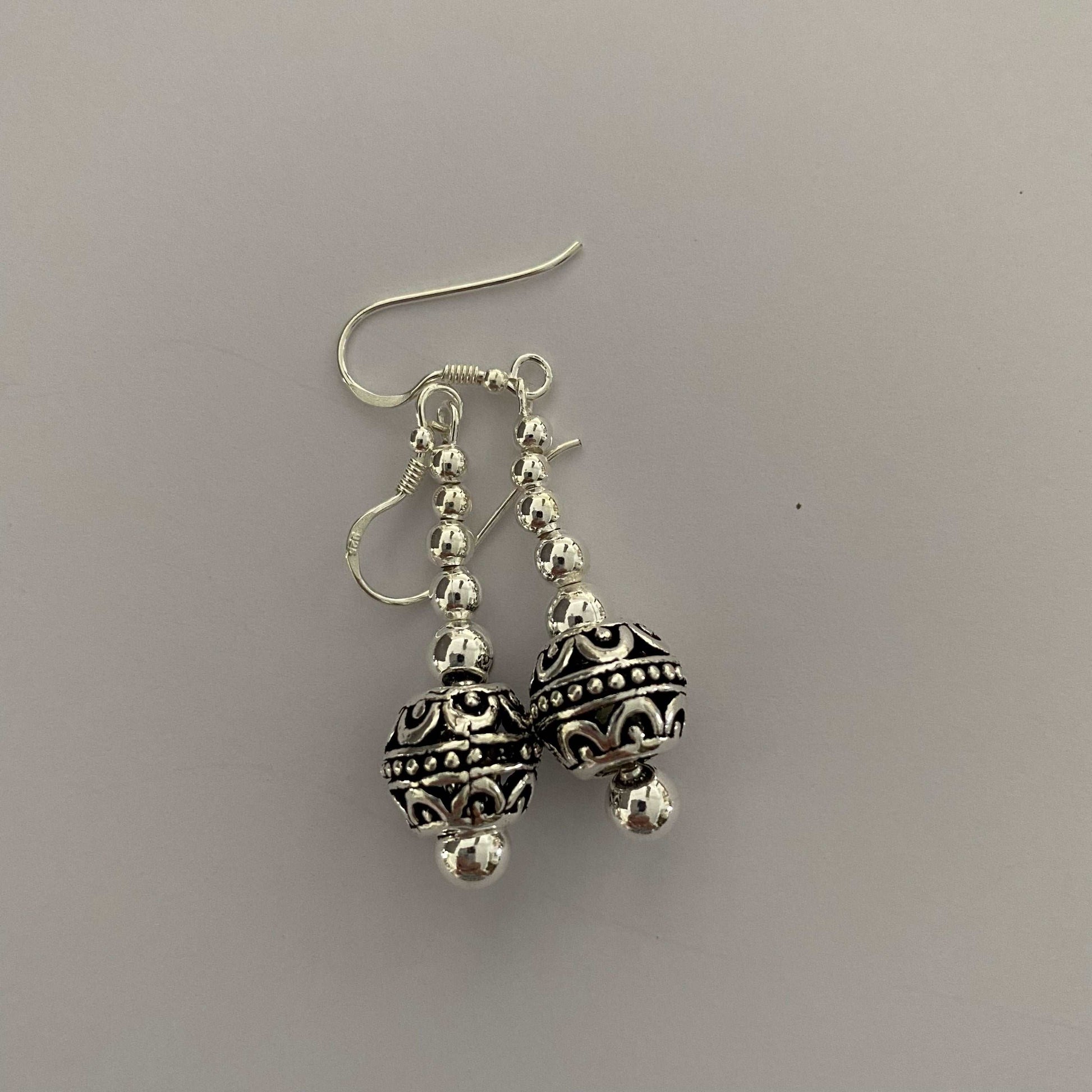 Sterling Silver Filigree Design Drop Earrings