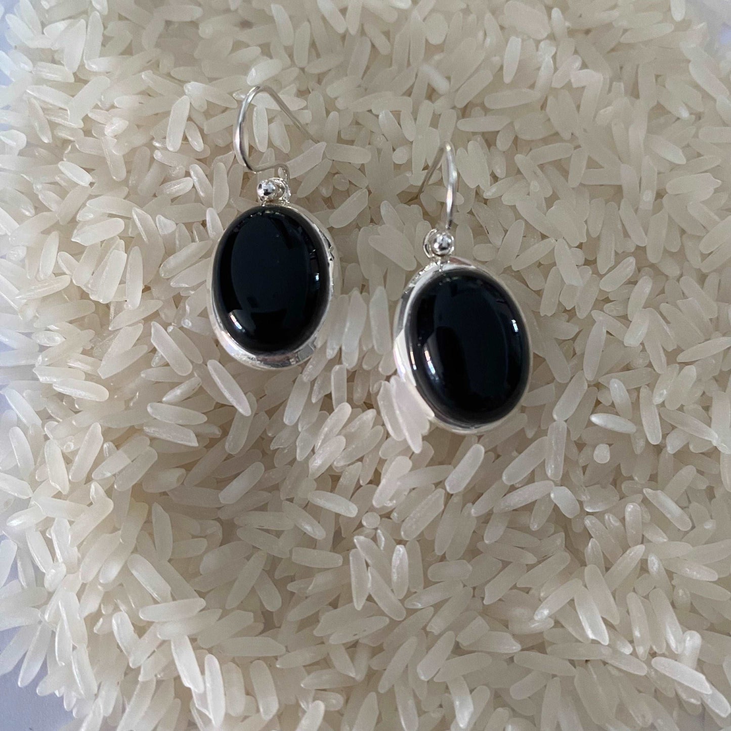 Sterling Silver and Onyx Earrings