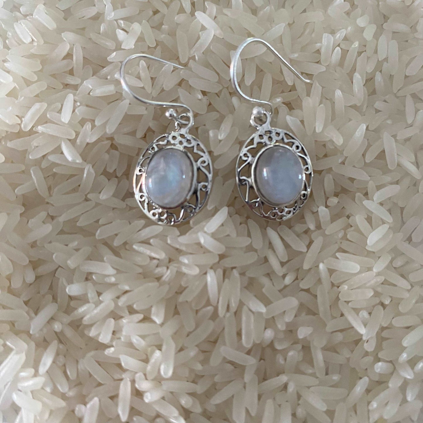 Sterling Silver and Moonstone Earrings