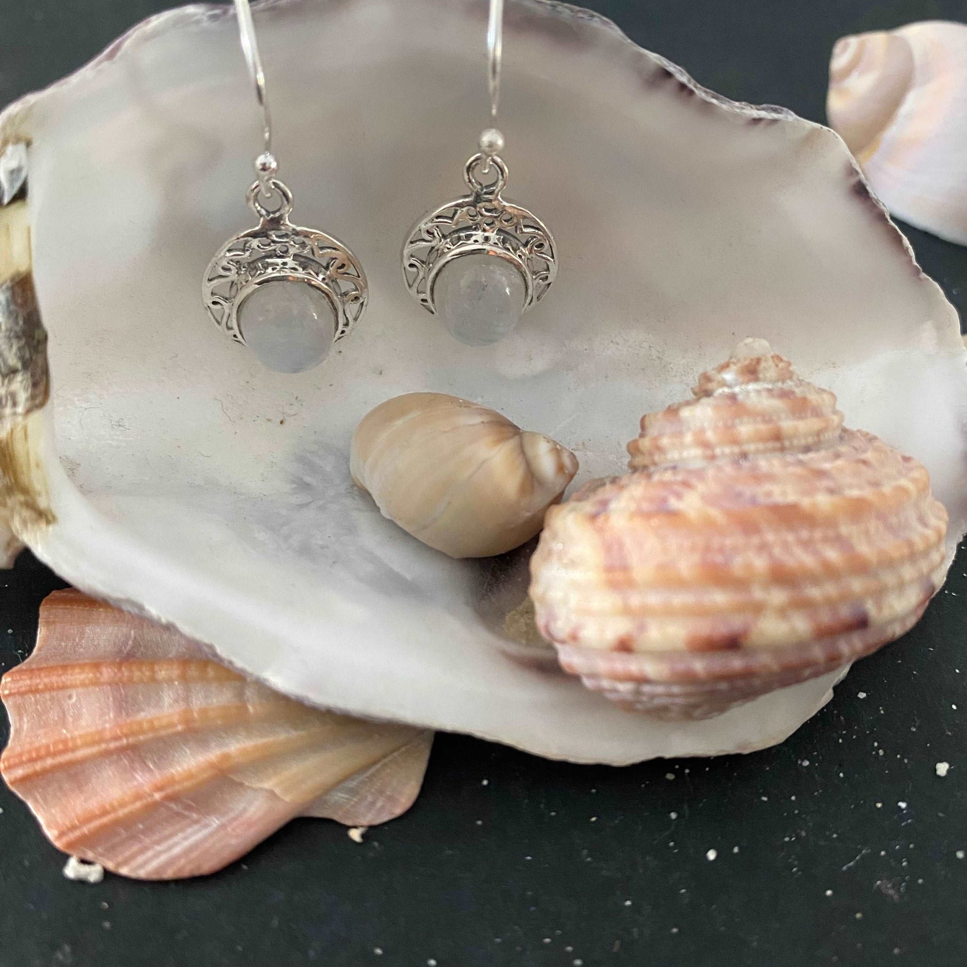 Sterling Silver and Moonstone Earrings