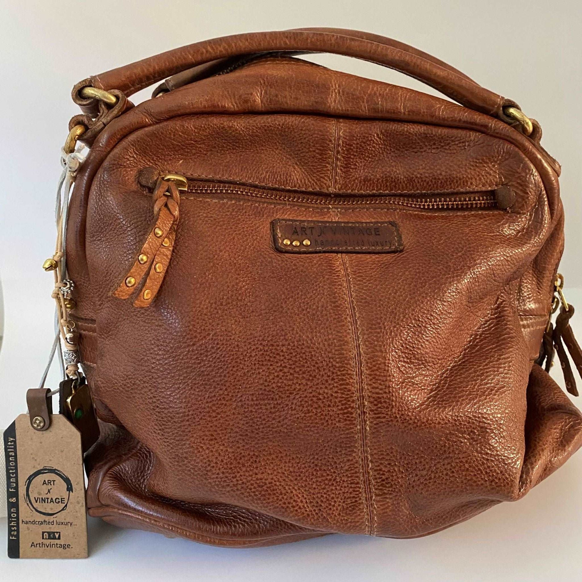 Art N' Vintage Serena Leather Bag - Oak