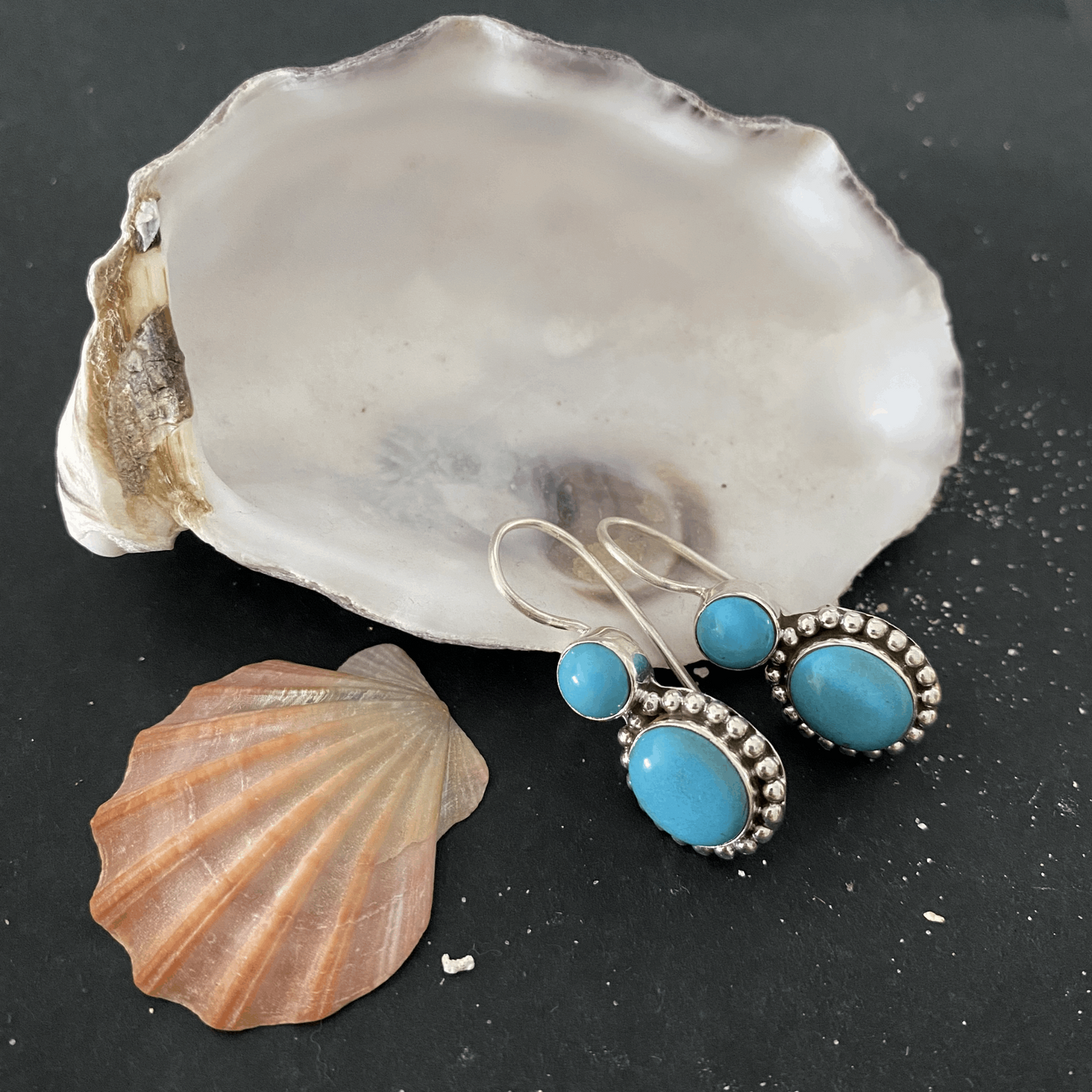 Elegant Handcrafted Sterling Silver & Turquoise Earrings - Timeless Beauty