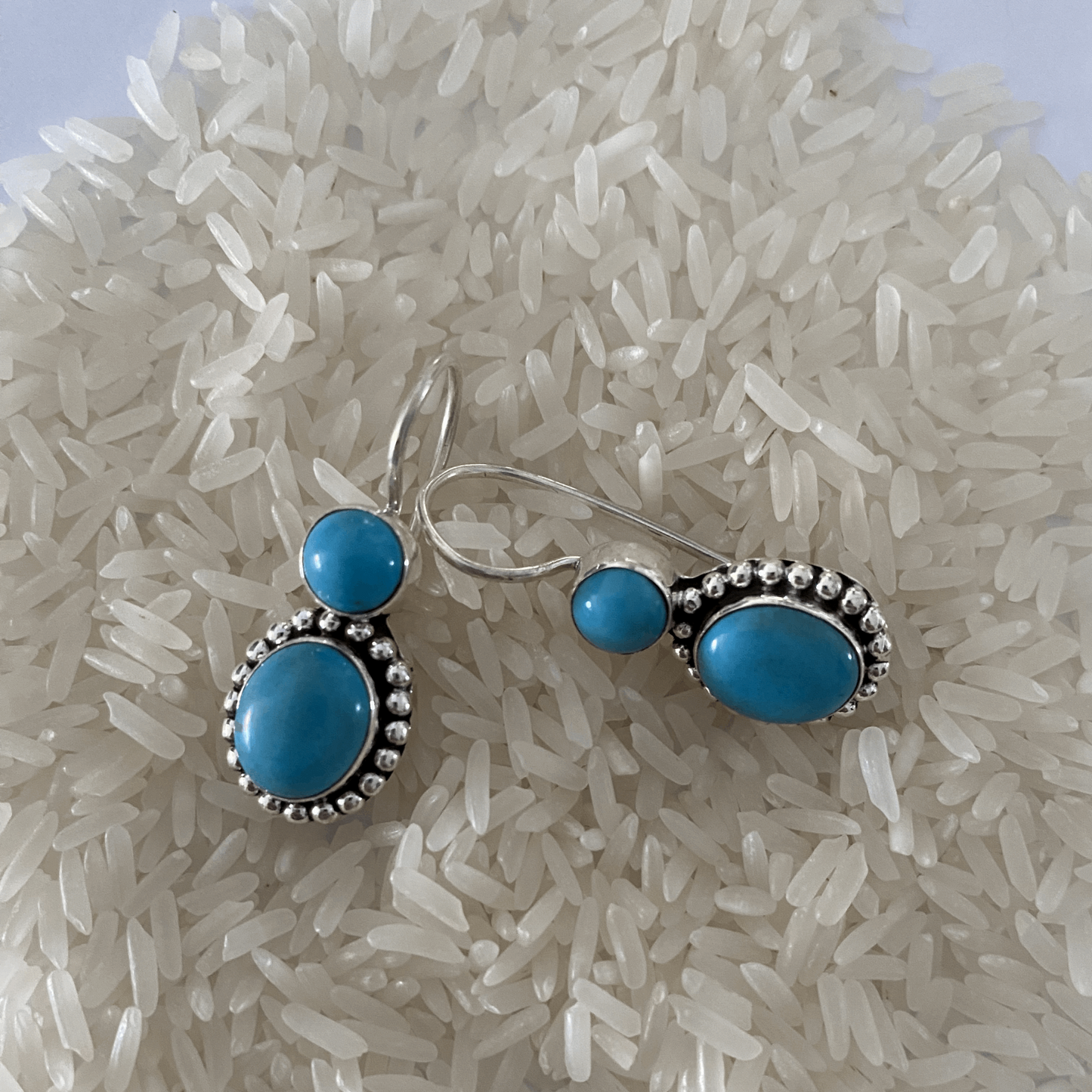 Elegant Handcrafted Sterling Silver & Turquoise Earrings - Timeless Beauty