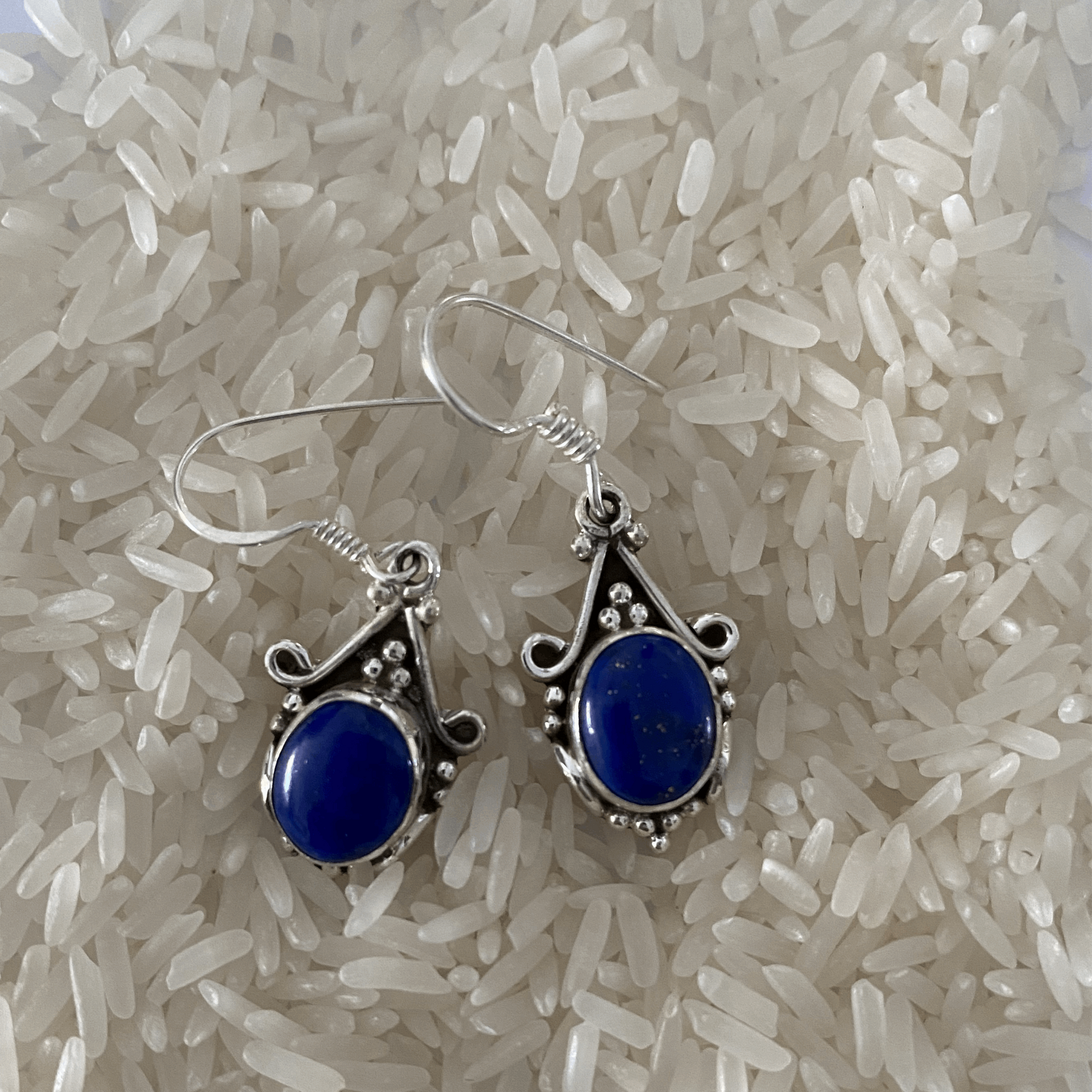 Sterling Silver & Blue Jasper Earrings - Serene Elegance