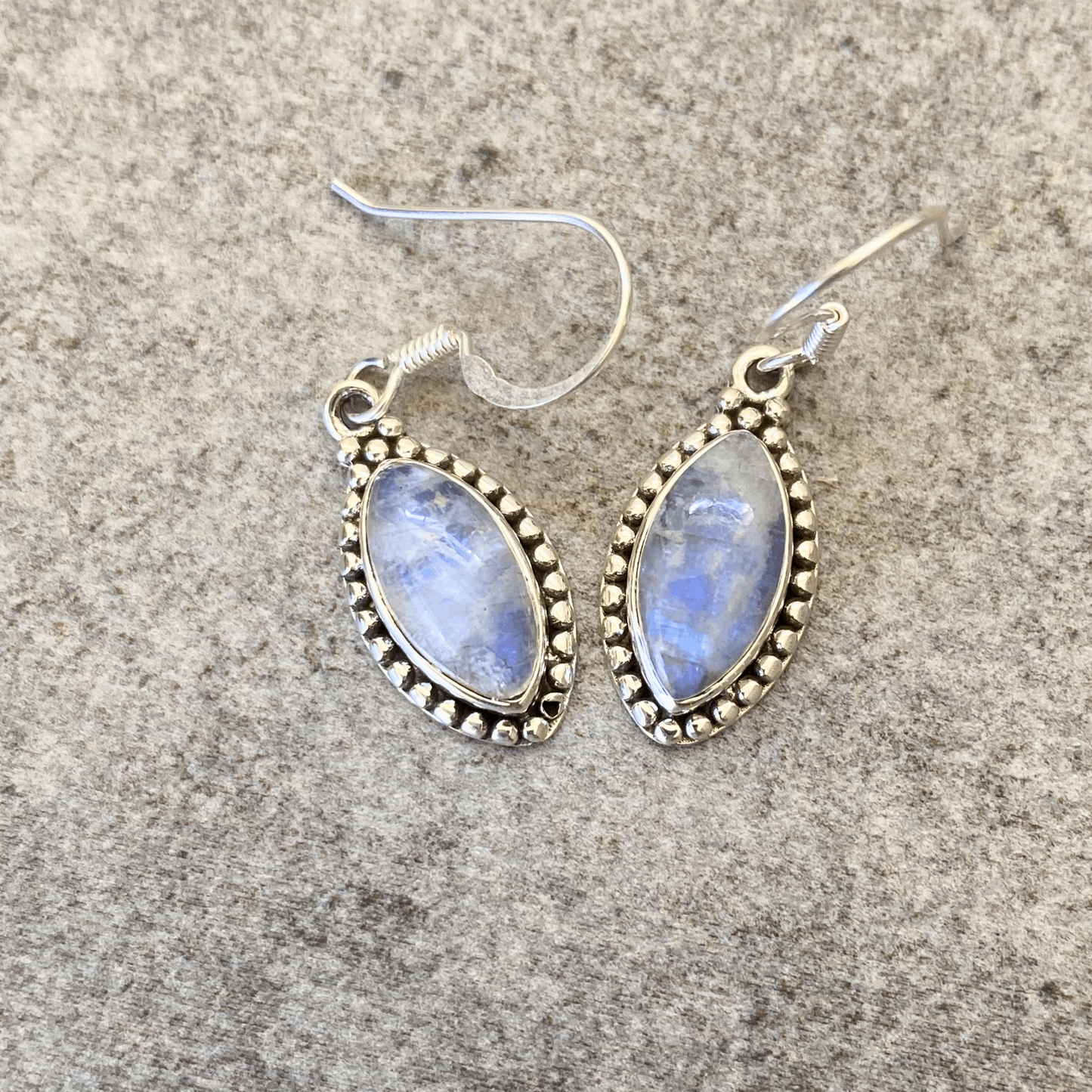 Chic Moonstone Teardrop Sterling Silver Earrings