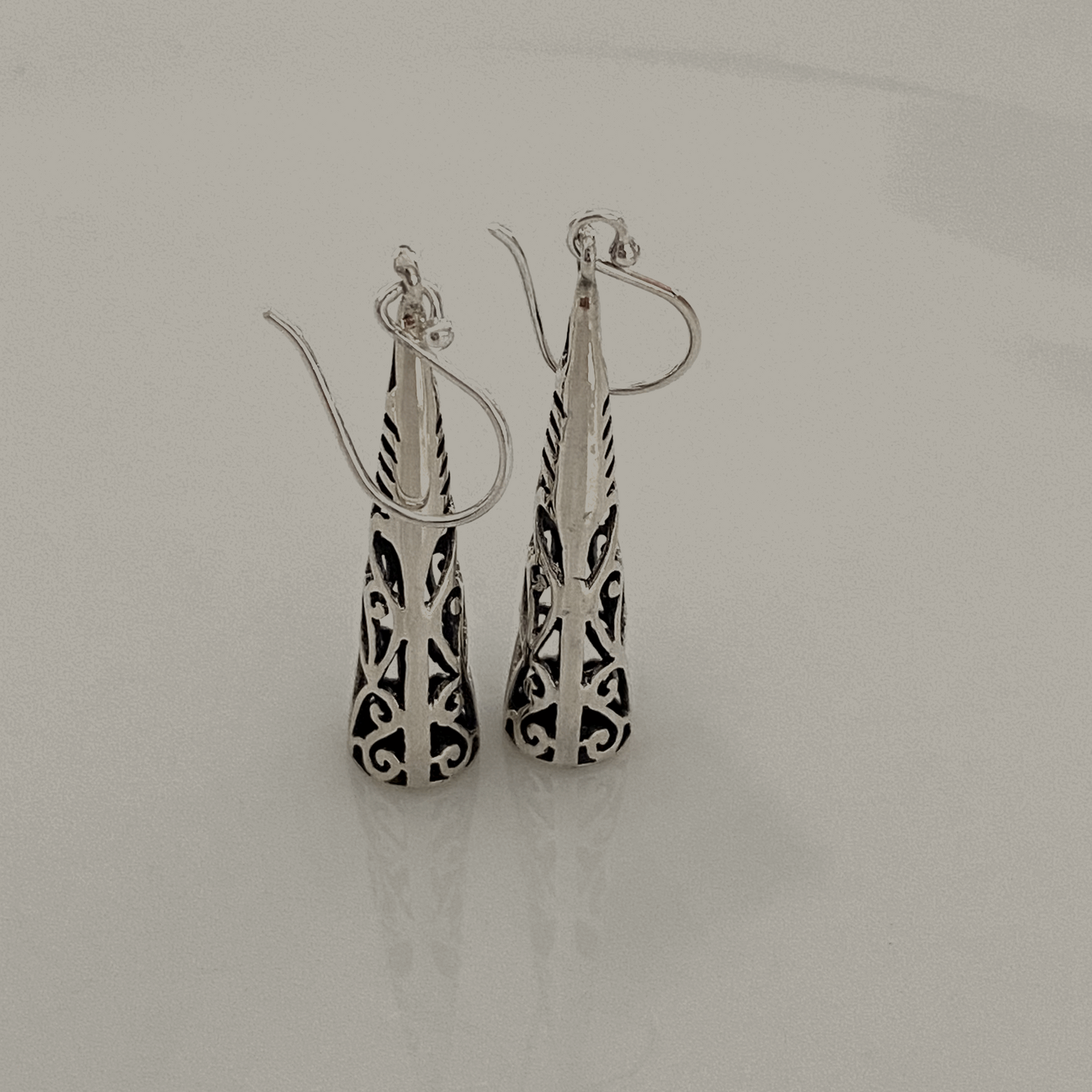 Vintage Tribal-Inspired Sterling Silver Dangle Earrings