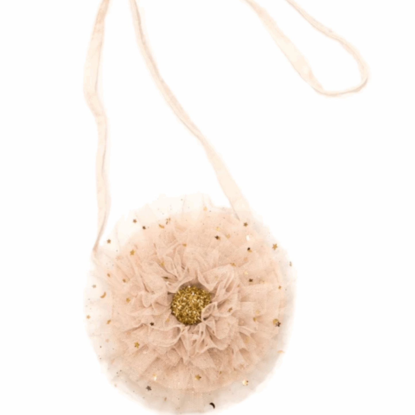 Pixie Dust Tulle Ruffle Bags in Antique Cream & Champagne Pink