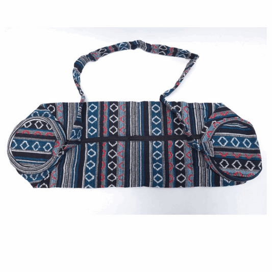 Traditional Indian Cotton Yoga Mat Bag with Ethnic Print