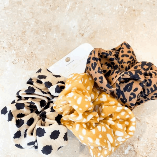 Leopard Scrunchie 3 Pack - Unleash Your Wild Side