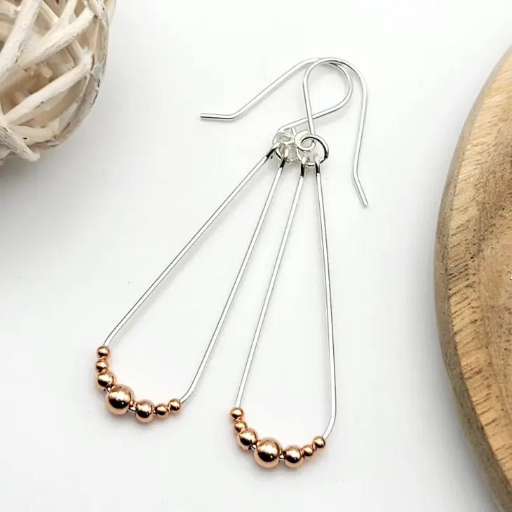 Sterling and Copper Hoop Earrings